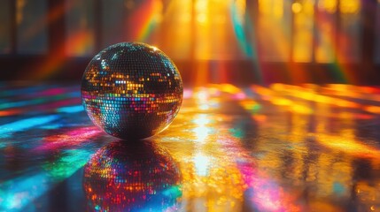 Poster - blurred rainbow refraction overlay effect light lens prism effect on black background holographic reflection crystal flare leak shadow overlay colorful rainbow disco ball light leaks texture