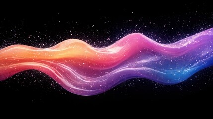 Fototapete - bold holographic liquid blob shape isolated iridescent wavy melted substance on black background