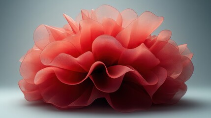 Aufkleber - bright red pom pom made of ribbons used for cheerleading decorations or crafts,photo stock