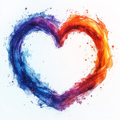 Poster - Colorful heart design with vibrant splashes of paint