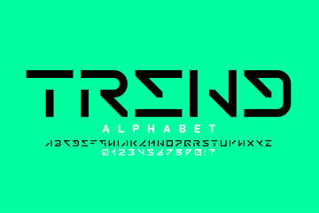 Poster - Trend. Modern style font, alphabet letters and numbers vector illustration