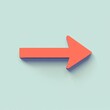 © HISTOCK - Minimalist red arrow pointing right on light blue background