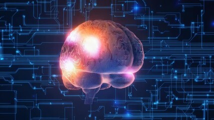 Poster - Medical researcher analyzing futuristic brain scan data on a high-tech screen,neuroscience innovation,artificial intelligence in healthcare,neurological diagnostics,brain activity visualization.