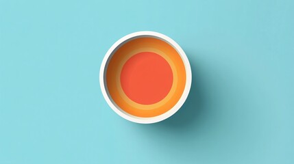 Leinwandbilder - Orange and yellow concentric circles creating target inside white circle on light blue background