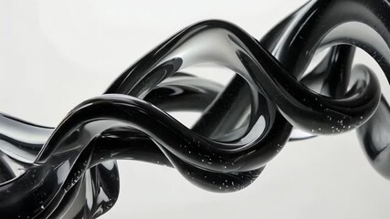 Poster - Sinuous black and white swirl dances through light in a mesmerizing display of fluid elegance and form Generative AI