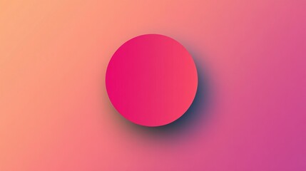 Poster - Pink circle casting shadow on gradient background