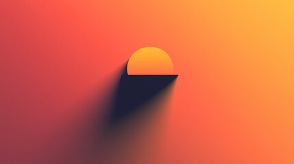 Poster - Half sun shining with long shadow on gradient background
