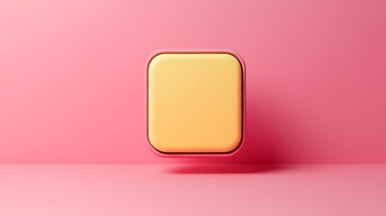 Leinwandbilder - Rounded square app icon floating on pink background