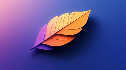 Poster - Colorful feather creating a stunning visual on gradient background
