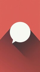 Poster - White speech bubble communicating on red background