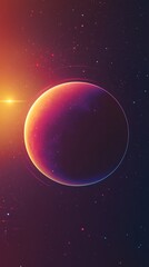 Leinwandbilder - Bright star illuminating colorful planet in deep space