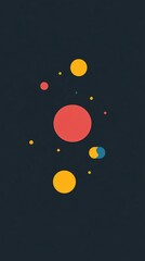 Poster - Colorful planets orbiting in dark outer space illustration
