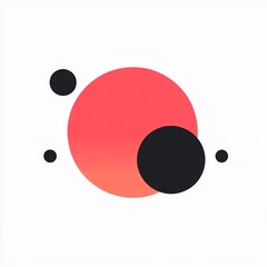 Aufkleber - Minimalist abstract composition featuring overlapping circles and gradient colors