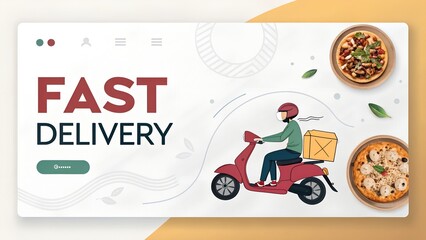 fast delivery landing page template flat design