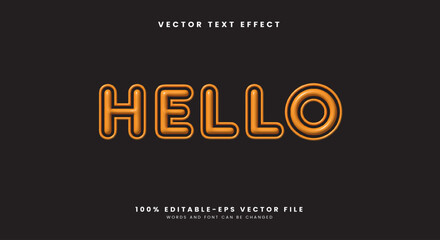 Leinwandbilder - Hello 3D Inflated editable text effect Template