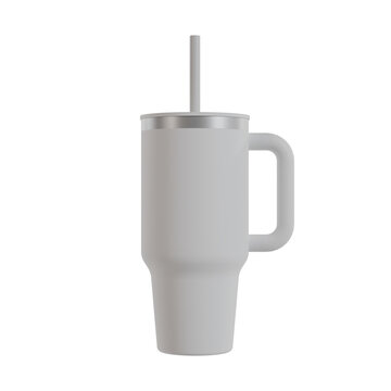 white tumbler isolated on transparent background