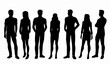 © Rani - Vector silhouettes of men and a women .A group of standing business people.