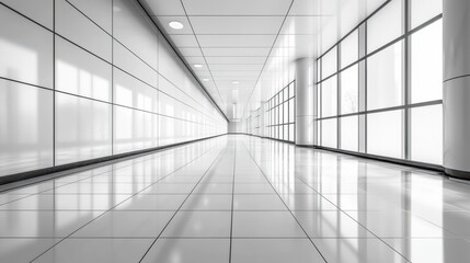 Fototapete - empty black,white hallway motion blur architectural interior spacious,photo stock