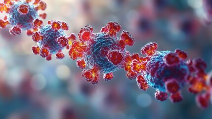 Aufkleber - epstein barr dna herpes virus infecting a b lymphocyte electron micrograph ebv herpesvirus 4 cell can cause infectious mononucleosis disease human health virology science medical 3d illustration