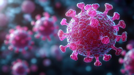 Poster - epstein barr dna herpes virus infecting a b lymphocyte electron micrograph ebv herpesvirus 4 cell can cause infectious mononucleosis disease human health virology science medical 3d illustration