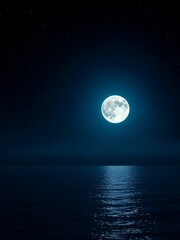 romantic moon and clouds casting light on glittering water