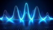 © Gianpietro - blue neon color abstract technology background network light effect concept visualization of sound waves generation ai