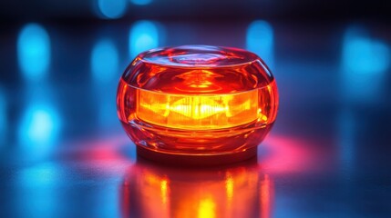 Poster - flash red siren light on isolated background,stock image