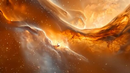 Poster - Explore cosmic wonders in a breathtaking journey through the luminous realms of the universe's nebulae at sunset Generative AI
