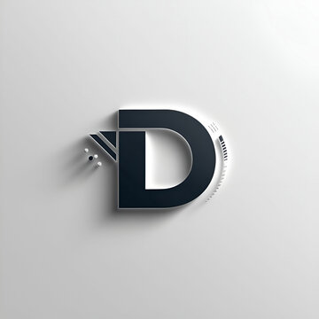creative letter D logo design with white background