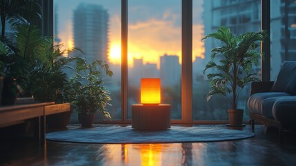Poster - furniture lighting illuminated darkness,stock photo
