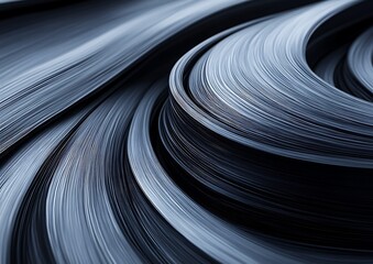 Poster - Abstract swirls, dark grey, lines, curves