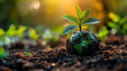 Poster - global growth green technology economic progress,stock image