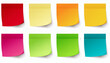 © Tomsdoingstuff - Multicolor post it notes isolated on white background. Colored sticky note set.