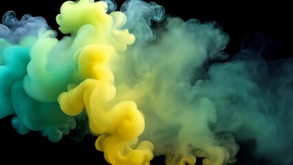 Aufkleber - Captivating display of colorful smoke swirling through the darkness in an artistic exploration of light and color Generative AI