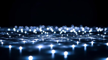Poster - Sparkling lights dance across a dark surface creating a mesmerizing glow at night in an enchanting display of illumination Generative AI