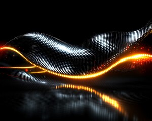 Aufkleber - Abstract Wave Design, Dark Background