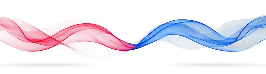 Aufkleber - Abstract Red Blue Waves