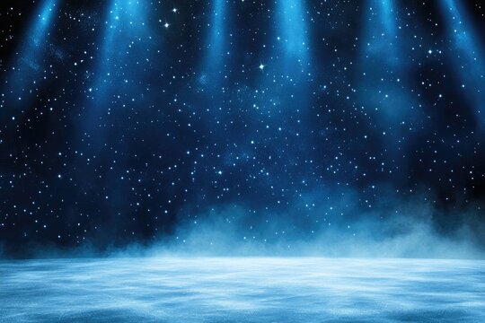 Icy, blue stage lights with a starry night effect