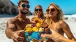 © Professional Agency - Friends sharing colorful snacks on a sunny beach