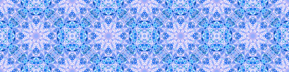 Poster - Wide floral mandala garden pattern background - bohemian oriental abstract seamless vector illustration