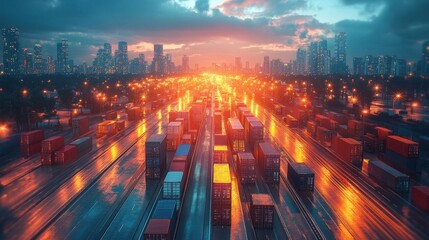 Poster - import tariffs increase concept,digital elements,stock photo