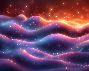 Aufkleber - Abstract Waves of Light; Digital Art