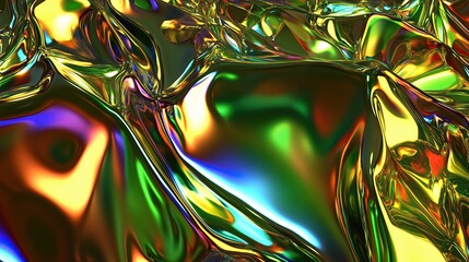 Leinwandbilder - Vibrant abstract glossy fluid pattern with colorful reflections, creating a modern and dynamic visual. Ideal for wallpaper, poster, or banner, this iridescent design adds a futuristic touch to any spa
