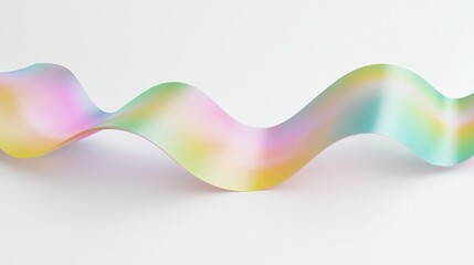 Fototapete - Colorful gradient wavy strip with a smooth glossy surface, forming a modern abstract visual. Perfect for wallpaper, poster, or banner, infusing a vibrant and stylish essence into any design.