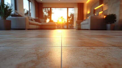 Poster - interior of the room made of porcelain tiles selective focus