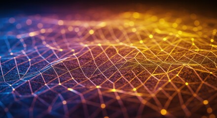 Poster - Abstract network connecting data points with glowing lines and nodes