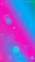 Poster - A motivational card or poster with a Y2K gradient theme, displaying a blurred background filled with geometric designs