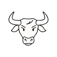 Poster - Bull Icon: A bold graphic icon of a bull's head, minimalist in style, stands out with its strong lines and powerful presence.