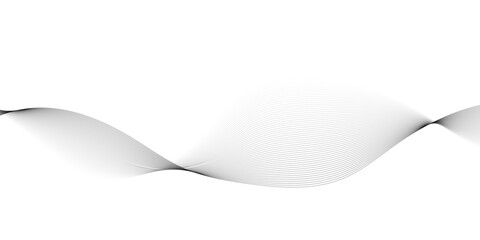 Poster - Abstract wavy grey stream element for design on transparent background isolated. frequency sound wave lines, technology, data science, business wave line background. Vector illustration.