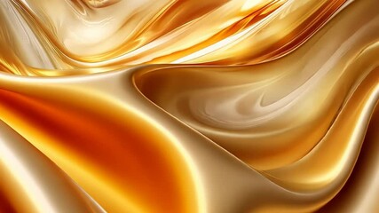 Poster - Captivating waves of golden silk flowing effortlessly in a vibrant display of elegance and warmth Generative AI